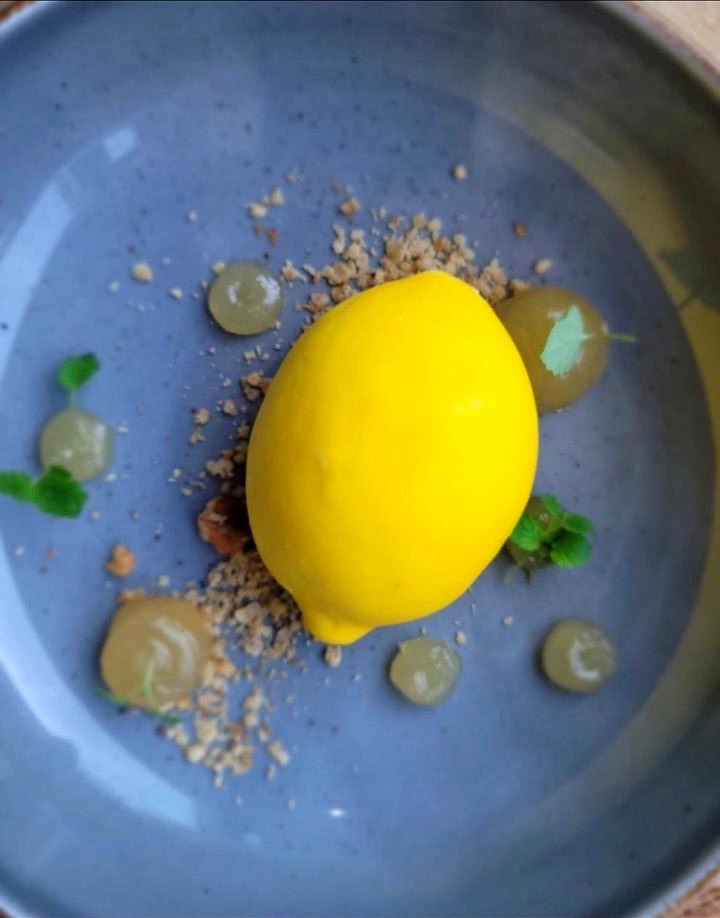 Dessert citron trompe-l'œil signature