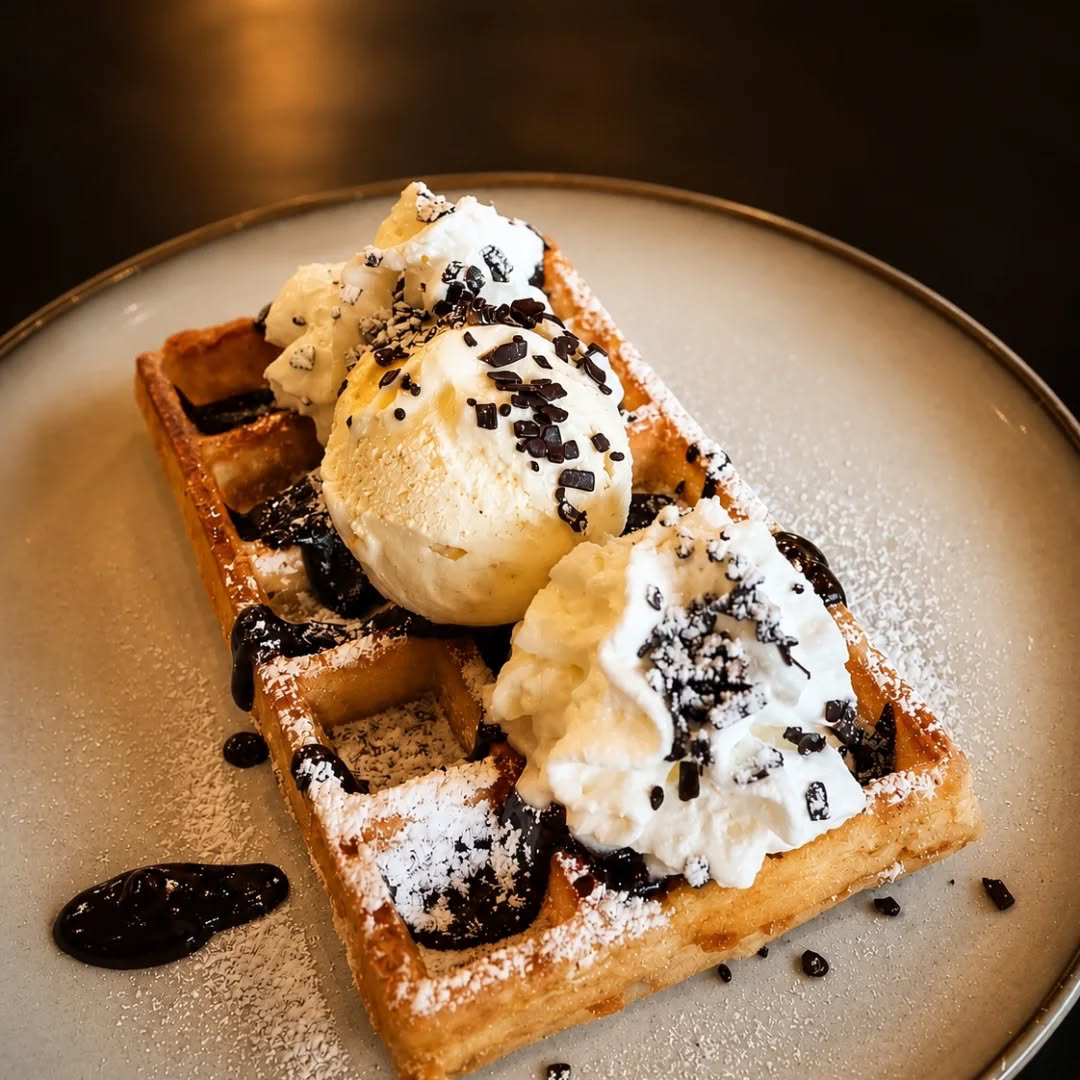 Gaufre liégeoise glacée